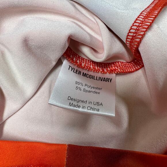 Tyler McGillivary NWT Gal Long Sleeve Stretch Blouse Size XS Mock Neck Groovy - Picture 4 of 8